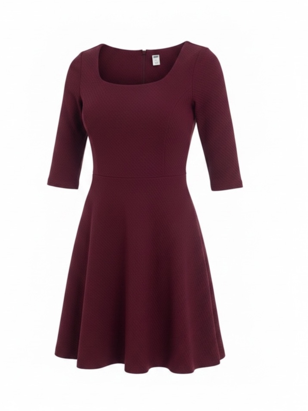 Old Navy XS Burgundy 3/4 Sleeve A-Line Skater Dress – Classic & Versatile!